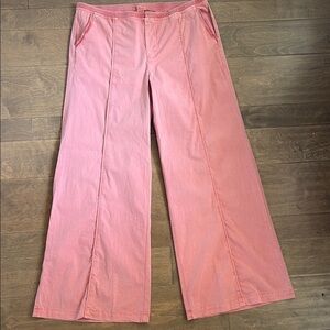 XCVI Wide Leg Flare Leg Palazzo Cotton Lightweight Salmon Color Pants Size XL